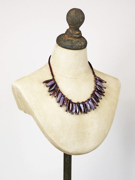 Glass Bead Fan Necklace