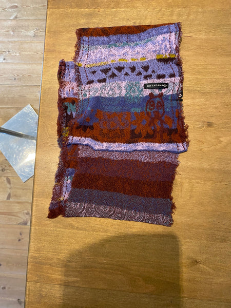 Japanese Pure Cotton Scarf in Navy Multi