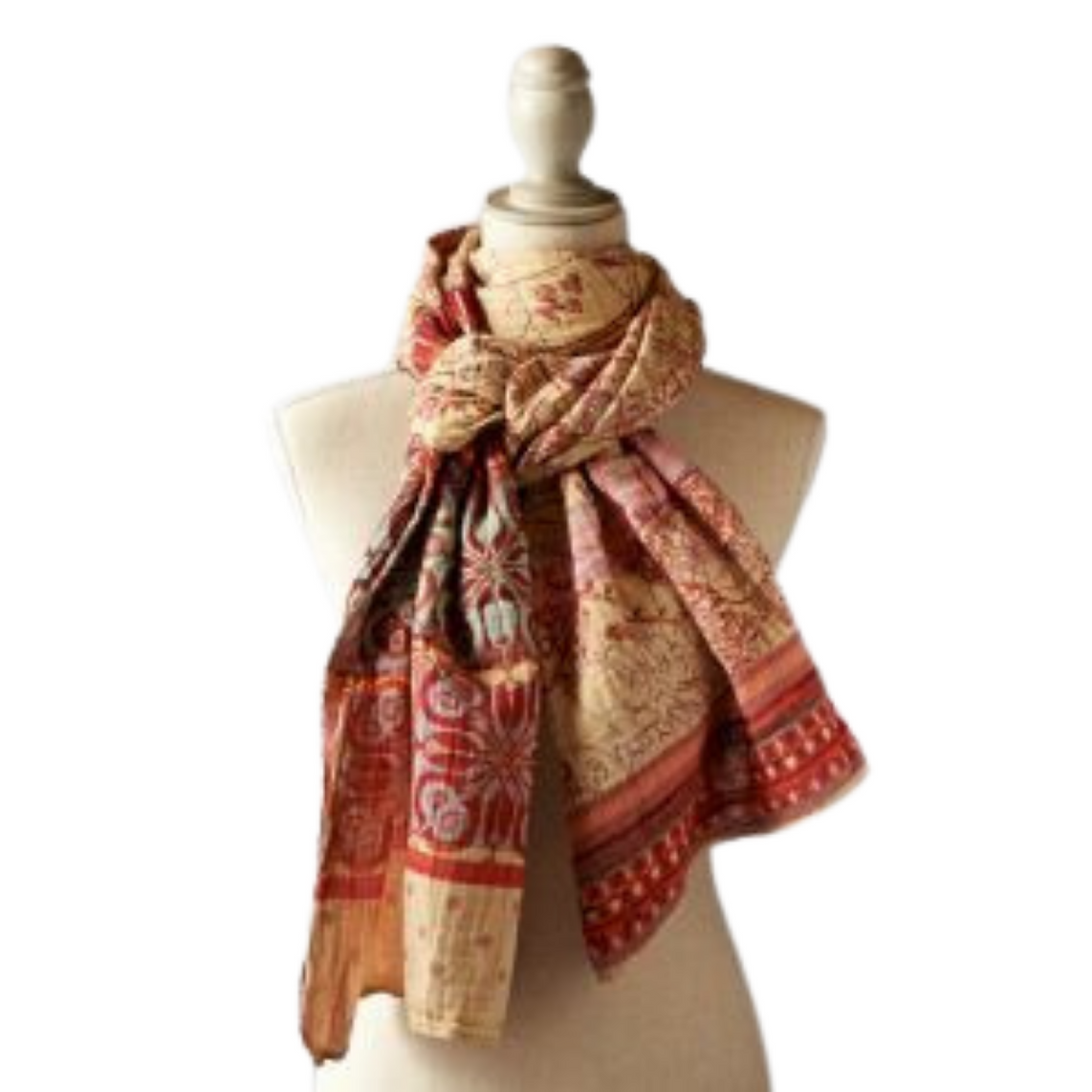 Létol Cotton Jacquard Scarf in Esperanza Paprika