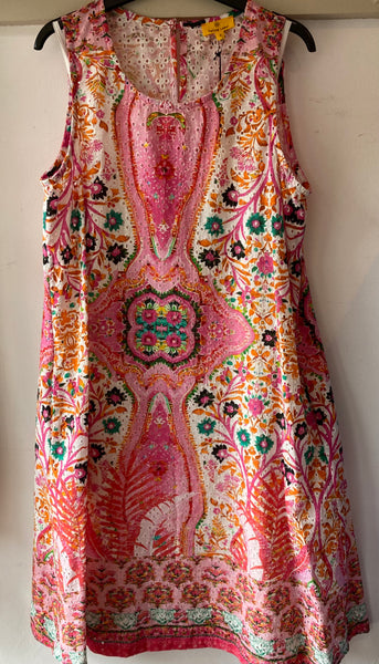 Printed Sleeveless Dress in Pink