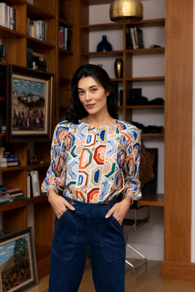 Razzle Dazzle Blouse in Geologic