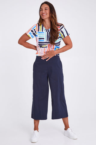 Middle Ground Trapeze Trousers in True Navy