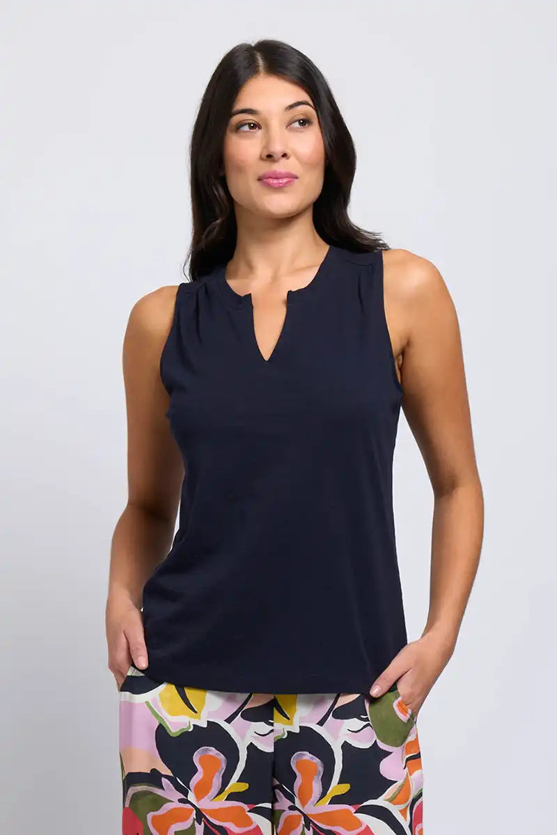 Great Investment Tank in True Navy and White