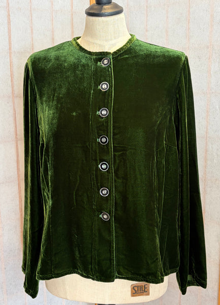 Velvet Jacket in Emerald Green