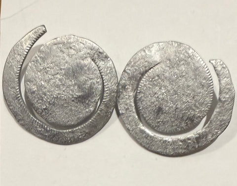 Circle Stud in Black and Silver