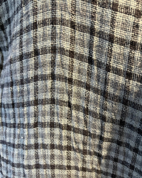 Linen Check Trousers in Sage and Antique Ruby