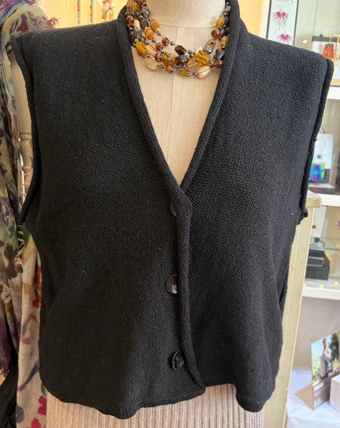 Norma Waistcoat in Black and Ivory
