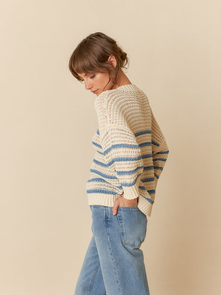 Sweater in Indigo Stripe