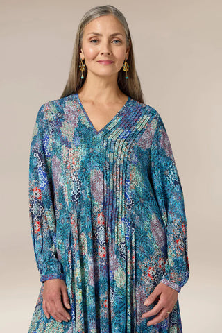 Abstract Mandala Tile Silk Dress