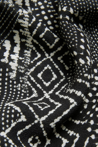 Mono Patchwork Ikat Dress in Black/White