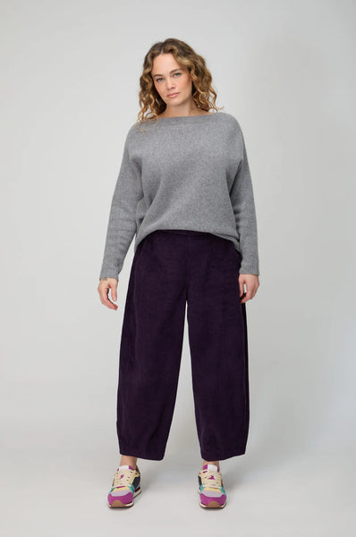 Jumbo Cord Trousers in Damson
