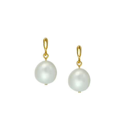 Gold Pearl Drop Earring