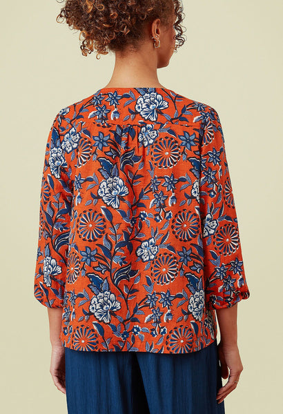 Savinda Top Trailing Botanical Red Orange