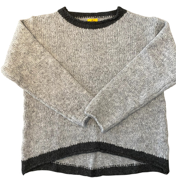 Jumper in Light Grey with Black Trim