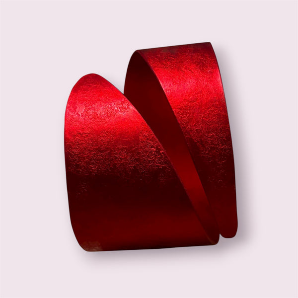 Curved Cuff Bracelet in Silver-Red-Copper