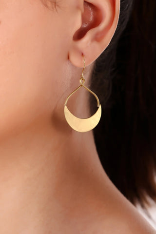 Tulsi Earrings in Golden Brass and Silver FInish