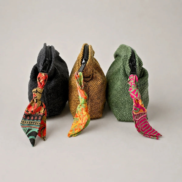 Jalaja Bag in Off Black and Tumeric Yellow