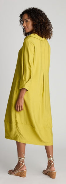 Textured Viscose Bubble Dress in Citrus