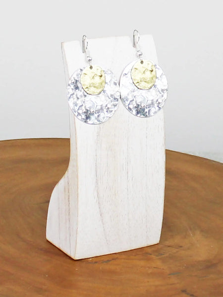 Double Beaten Disc Earrings