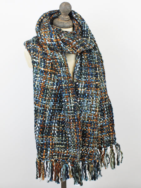 Hand Loomed Acrylic Scarves Greens, Pinks, Browns