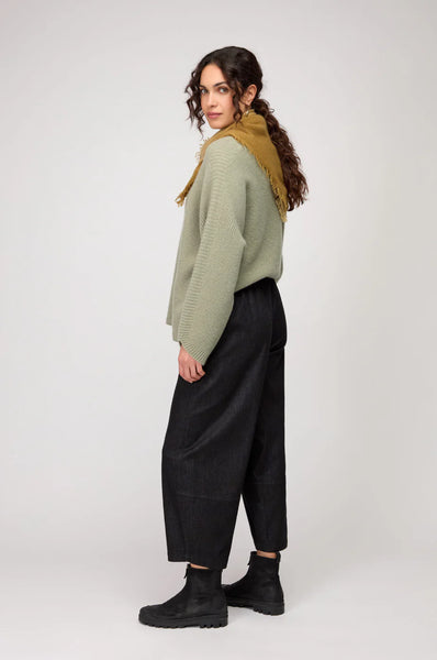 Stretch Denim Bubble Trouser in Black