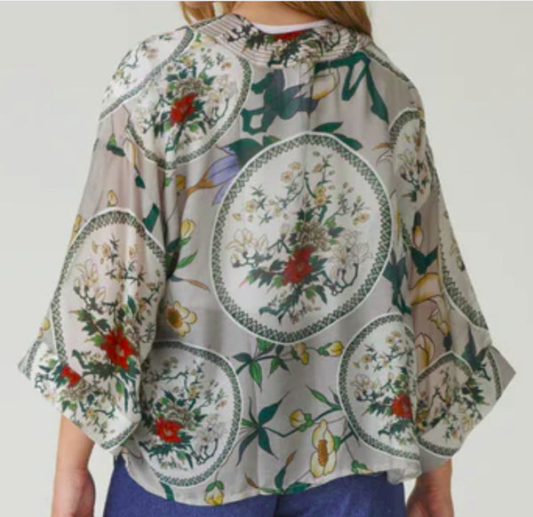 Kimono Magnolia Chinese Plates Putty
