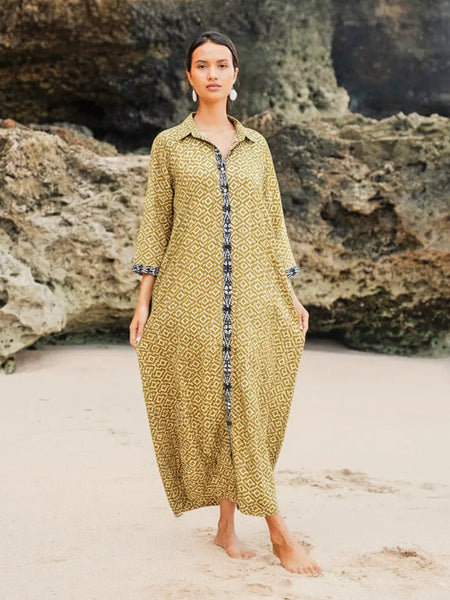 Printed Cotton Shirt Dress 4 Colours