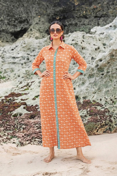 Printed Cotton Shirt Dress 4 Colours