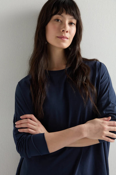 Cotton Jersey Relaxed Top in Midnight