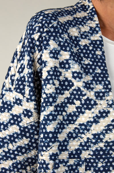 Diamond Tie Dye Jersey Jacket in Night Ecru