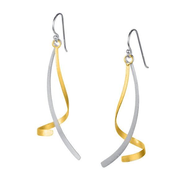 Twist and Turn Gold and Silver Earrings