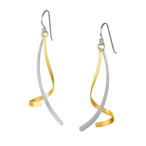 Twist and Turn Gold and Silver Earrings