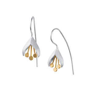 Snowdrop Earrings in Silver and Gold