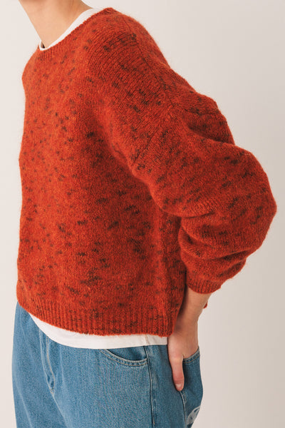 Mohair Crop Sweater in Terracotta