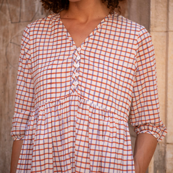 Colette Dress in Orange Lilac