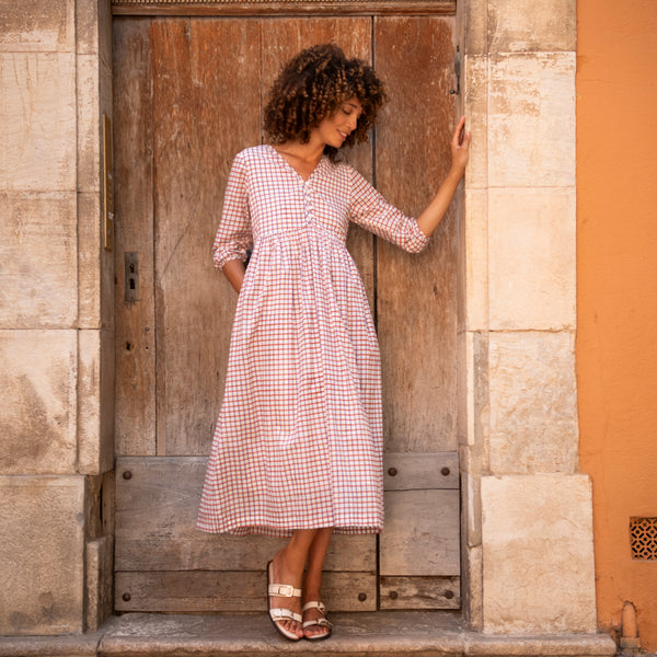 Colette Dress in Orange Lilac