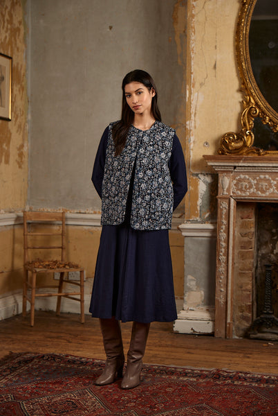 Ada Reversible Waistcoat in Marine Navy Blazer
