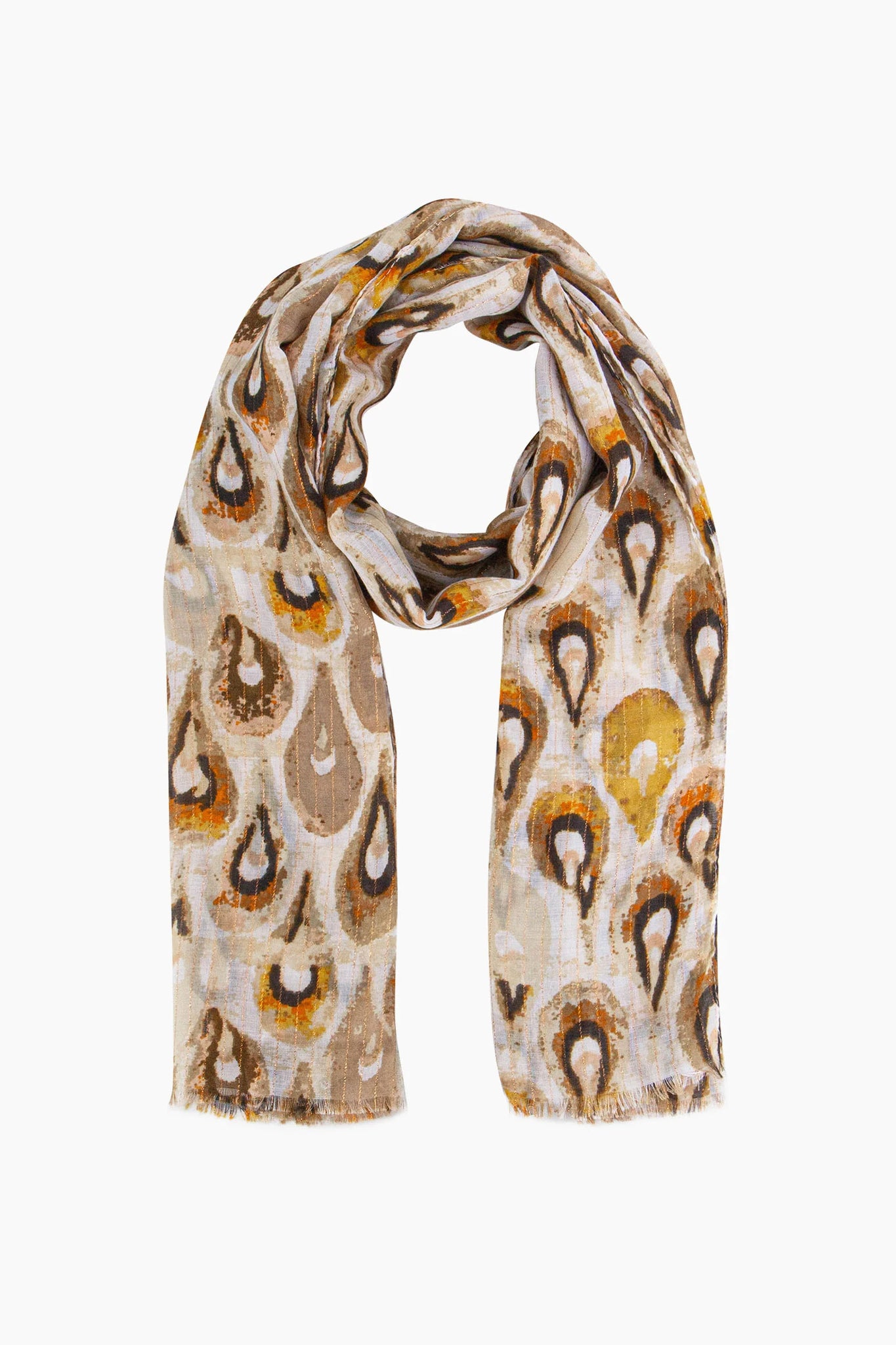 Alder Lightweight Scarf in Orange Gold Teardrop