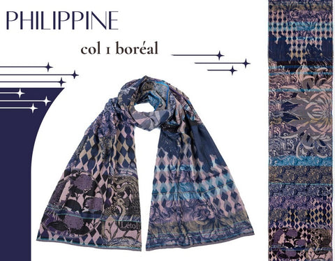 Létol Cotton Jacquard Scarf in Philippine Boreal
