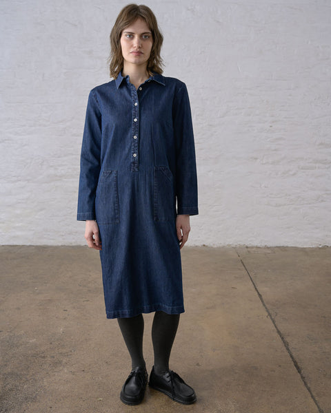 Tara Shirt Dress in Denim Blue