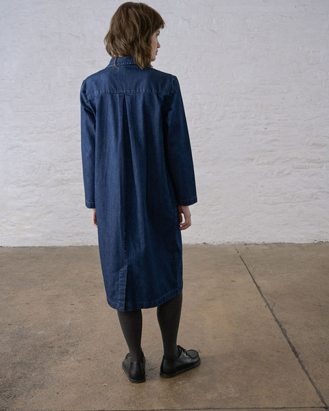 Tara Shirt Dress in Denim Blue