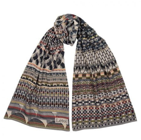 Létol Cotton Jacquard Scarf in Germain Muticolour
