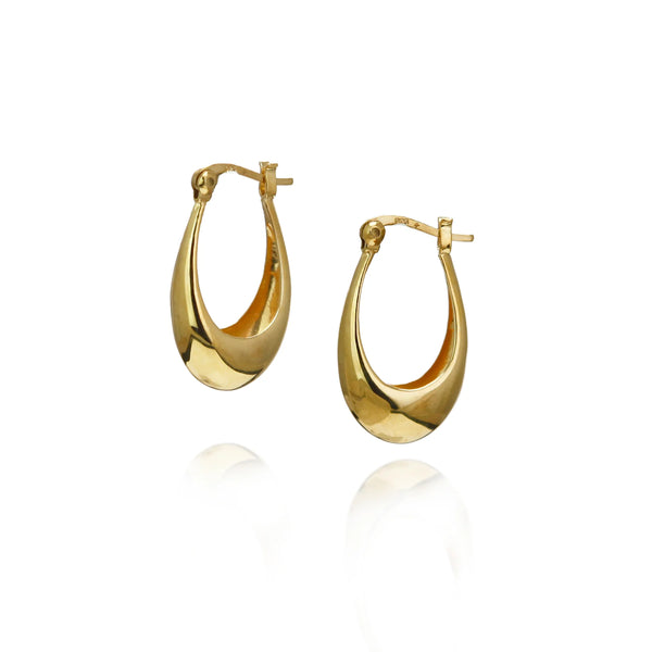 Medium Oval Gold Hoop Earrings