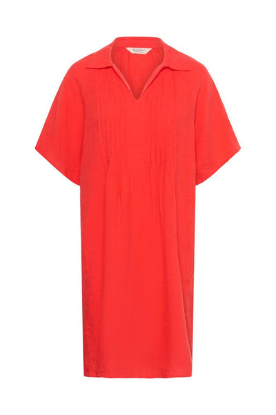 Ayla Pintuck Dress Poppy Red and Indigo Blue