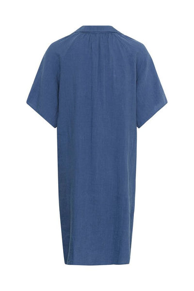 Ayla Pintuck Dress Poppy Red and Indigo Blue