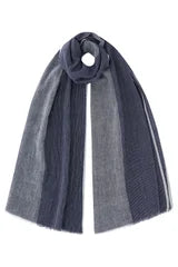 Jack Too Stripe Cotton Denim Scarf