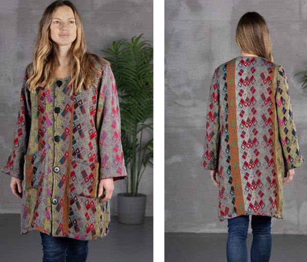 Jani Cardigan Aztec - Reversible Merino Wool Jacket