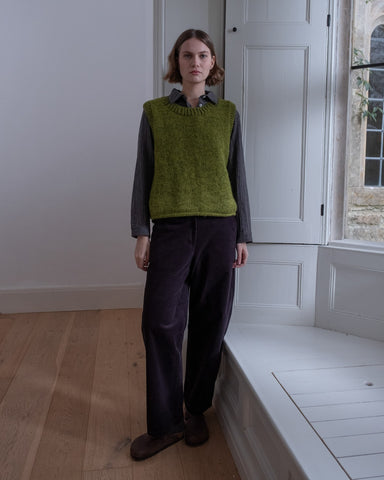 Heather Knitted Vest in Chartreuse