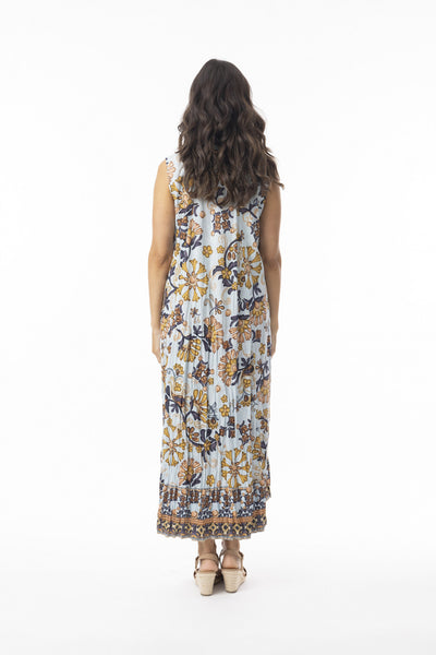 Maceio V Neck Sleeveless Dress in Blue