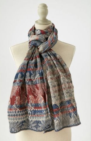 Létol Cotton Jacquard Scarf in Max le Francais